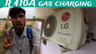 R410A gas charging in Ekma Supaul  EHSAN [upl. by Inaj]