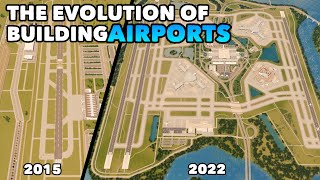 The evolution of building Airports in Cities Skylines [upl. by Borden]