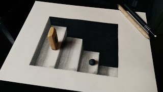 How to Draw 3D Stairs 3D Ladders  Optical Illusion [upl. by Fulbright]