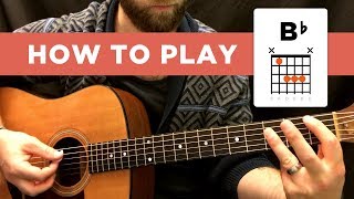 ⭐️ How to play the BFLAT chord Bb easy way amp hard way [upl. by Raeann]