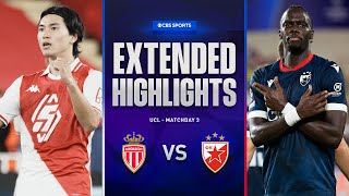 Monaco vs Crvena zvezda Extended Highlights  UCL League Phase MD 3  CBS Sports Golazo [upl. by Afatsom240]