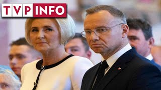 Andrzej i Agata Dudowie w USA Prezydent otrzymuje prezent w „amerykańskiej Częstochowie” [upl. by Apgar836]