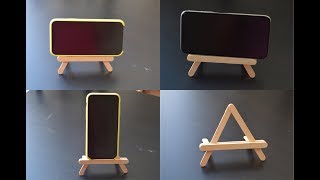 DIY POPSICLE STICK MOBILE HOLDER  Popsicle stick crafts  phone stand [upl. by Henghold]