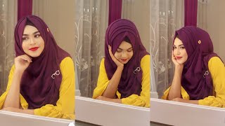 Jorjet Chiffon Hijab Tutorial with Layers amp Chest Covered  Hijab Style 2024Chiffon Hijab Tutorial [upl. by Nayrda336]