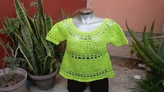 Como Hacer Esta Hermosa Blusa Color Verde Limón Fácil Y Rápida De Hacer [upl. by Ellehcirt]