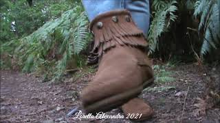 My new chestnut Minnetonka Double Fringe boots preview [upl. by Frankel183]