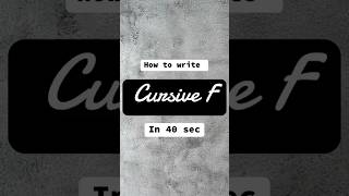 How to write F in cursive  Handwriting Practice for Adults  Beginners Writing Tutorial  a to z [upl. by Noirb]