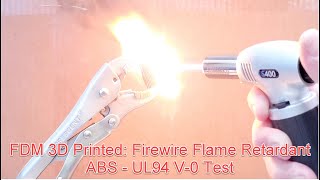 FDM 3D Printed Firewire Flame Retardant UL94 V0 Test [upl. by Rowen]