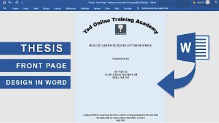 How to Make Thesis Front Page in Microsoft word 2019  Thesis Title Page Design in word 2019 [upl. by Uhp]