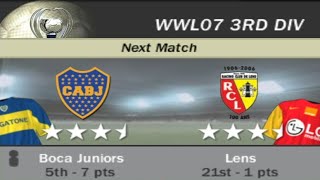 FIFA 07  WWL 07 3rd Division Week 4 Match 6  Boca Juniors vs Lens AI vs AI [upl. by Nisen]