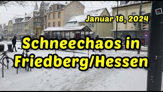 Schneechaos FriedbergHessen Germany Jan 18 2024 [upl. by Shanon]