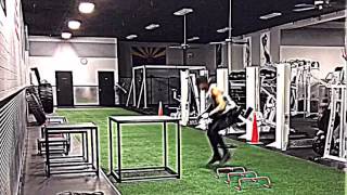 AF Training Videos  Single Leg Lateral Hops into Box Jump [upl. by Odnamra73]