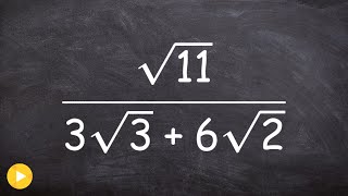 Rationalizing the denominator with two radicals in the denominator [upl. by Garges916]