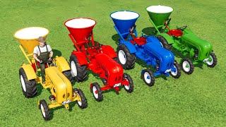 Fertilizer Spreading with Mini Tractors In Fs22  Farming simulator 22 [upl. by Ynohtn]