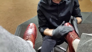 Best shoe shine in Denver  ASMR  POV  Cole Haan Boots [upl. by Driskill]