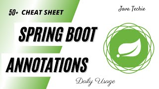 Interview QA  40 Spring amp Spring Boot Annotations Everyone Should Know  JavaTechie [upl. by Nottage]