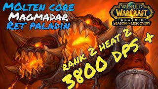 Molten Core Magmadar Rank 2 Ret Paladin 3800 DPS  In phase 4 SOD World of warcraft [upl. by Semreh]