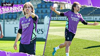 MODRIĆS UNBELIEVABLE GOAL in Real Madrids training [upl. by Jonah]