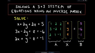 ❖ Solving a 3 x 3 System of Equations Using the Inverse ❖ [upl. by Adena]