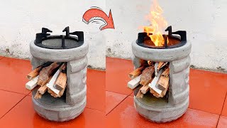 Great Creation  Make A Smokeless Wood Stove From An Old Water Tank [upl. by Damalus]