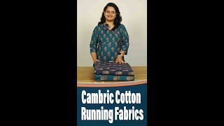 Cambric Cotton Running Fabrics  poothurans cambriccotton runningfabrics [upl. by Eitak]