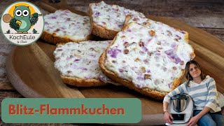 BlitzFlammkuchen Brötchen  schneller Snack in 5 Minuten im Ofen Thermomix® TM6 TM5 [upl. by Studdard]