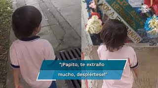 Niño conmociona las redes tras visitar la tumba de su padre [upl. by Eentruoc]