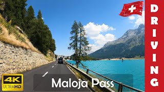 Driving in Switzerland 10 Maloja Pass From Vicosoprano to St Moritz 4K 60fps [upl. by Aneehsak]