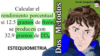 𝐑𝐄𝐍𝐃𝐈𝐌𝐈𝐄𝐍𝐓𝐎 Calcular el rendimiento porcentual si 125 gramos de freon se producen con 329 gramos d [upl. by Dippold]