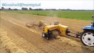 Making Bales NewHolland BC 5070 hayliner NewHolland T6030 Tractor [upl. by Aeikan]