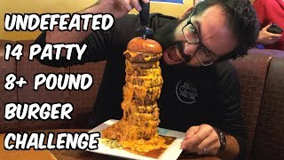 Undefeated 8 Pound 14 Patty Legendary Burger Challenge Biggest in Scottsdale  Freak Eating [upl. by Leveridge725]