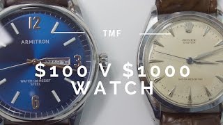 100 watch vs 1000 Watch  Armitron vs Rolex Watch  How Much Should You Pay for a Watch [upl. by Kyne134]