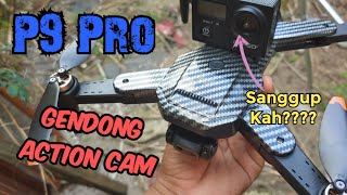 Tes Gendong ACtion Cam Drone P9 Pro [upl. by Einiffit]