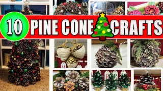 10 MIND BLOWING Pinecone Crafts  Christmas DIY Decor [upl. by Leavy886]