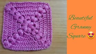 Amezing🤩granny square crochet puff granny square crochet granny square crochetworld knit [upl. by Ert251]