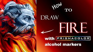 How to draw fire with Prismacolor Markers alcohol based markers [upl. by Cami626]