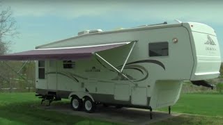 2004 Cedar Creek Silverback 28LRLFS 5th wheel walkaround video [upl. by Nylareg]