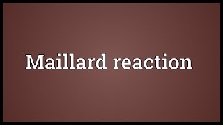 Maillard reaction Meaning [upl. by Yesrej55]