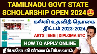 tn government scholarship 2024  tn state scholarship  how to apply scholarship online 2024 tamil [upl. by Clarine]