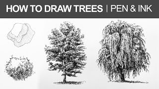 How to Draw Trees with Pen and Ink [upl. by Otrebla]