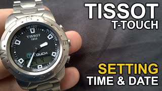 Tissot TTouch Titanium  Setting Time and Date tutorial [upl. by Perkin584]