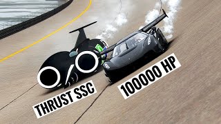 100000 HP Koenigsegg Jesko Black Devil vs Thrust SSC at Special Stage Route X [upl. by Artemus]