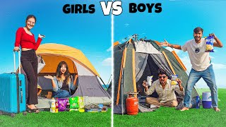 Girls Team vs Boys Team 😁 Overnight Survive Challenge In Camping Tent  अब आएगा असली मजा [upl. by Adidnere425]