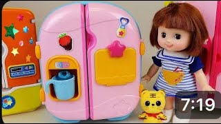 Baby Doll Refrigerator and food toys play [upl. by Lehrer]