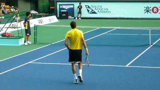 Juan Martin Del Potro practice in Rakuten Open 2009 [upl. by Ellswerth130]