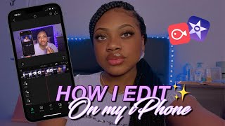 HOW I EDIT MY YOUTUBE VIDEOS ON MY IPHONE  VLLO IMOVIE👸🏽🦋💕✨ [upl. by Ettelrats]