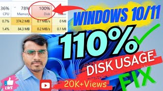 🔥✅100 SOLVED DISK USAGE Windows 1011 FIX Easy Tutorial😯😱🖥️💻 [upl. by Uv]