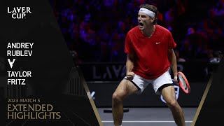 Andrey Rublev v Taylor Fritz Extended Highlights  Laver Cup 2023 Match 5 [upl. by Kuster]