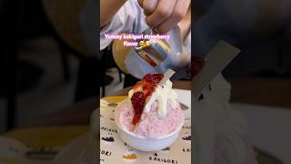 Kakigori strawberry flavored ice cream 🍨 kakigori icecream [upl. by Ettevroc]