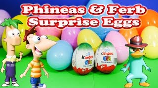 Opening Funny Phineas amp Ferb Surprise Eggs with the Assistant [upl. by Mumford370]